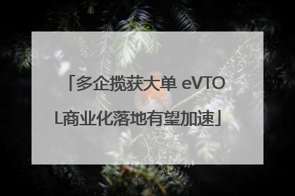 多企揽获大单 eVTOL商业化落地有望加速